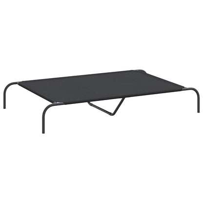 Elevated Dog Bed Black 130x80x20 cm Oxford Fabric and Steel