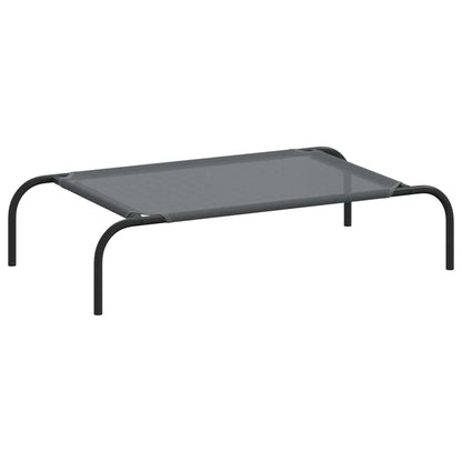 Elevated Dog Bed Grey 90x50x20 cm Textilene and Steel