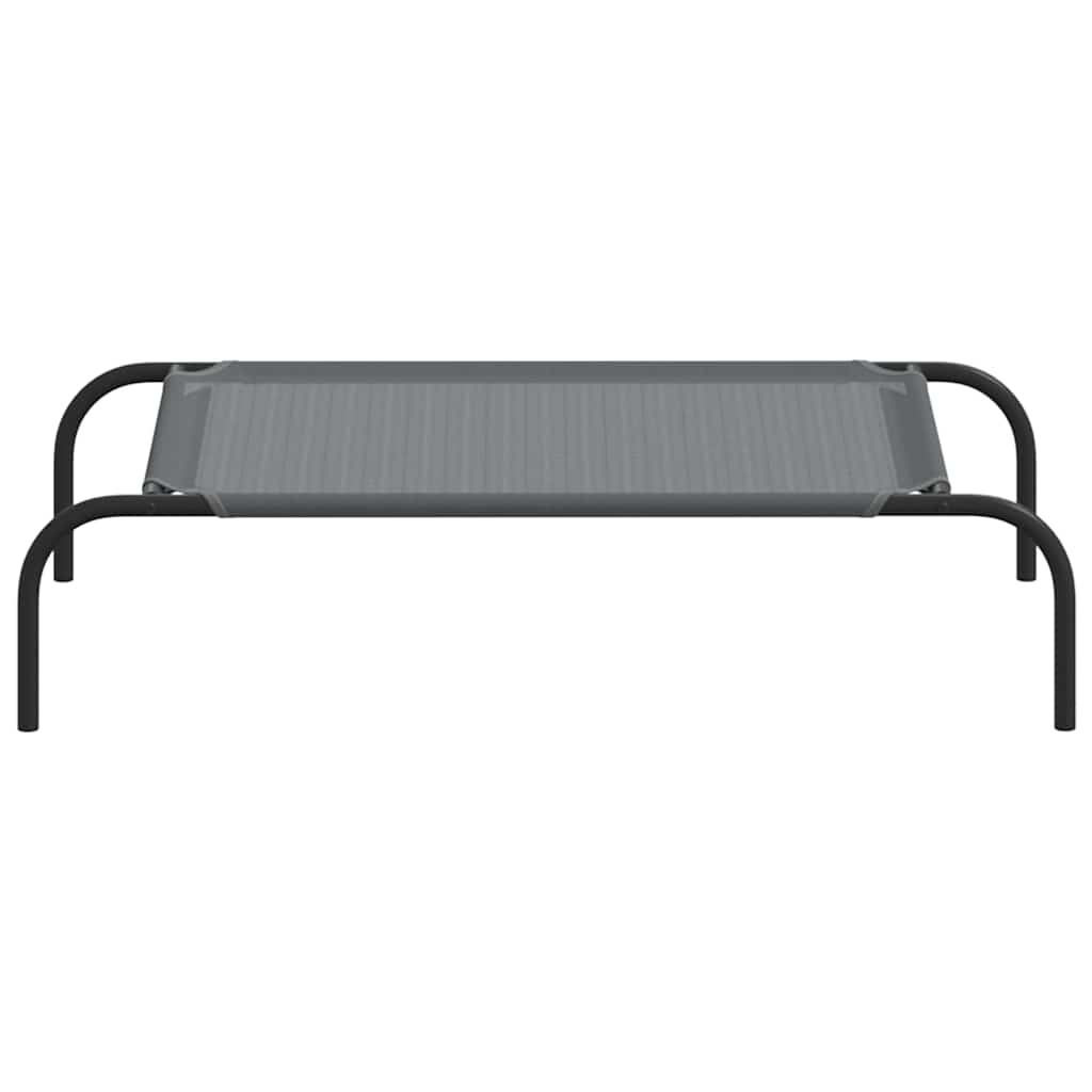 Elevated Dog Bed Grey 90x50x20 cm Textilene and Steel
