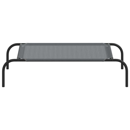 Elevated Dog Bed Grey 90x50x20 cm Textilene and Steel