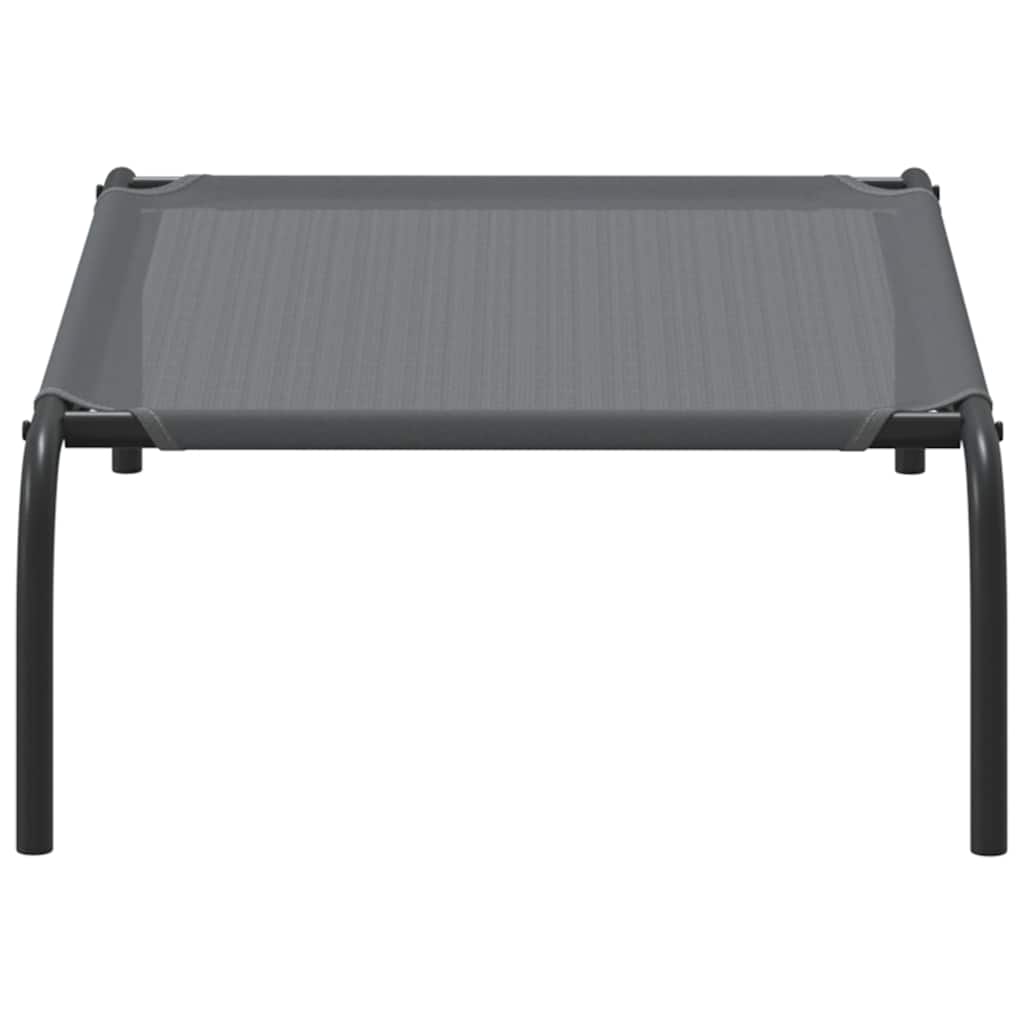 Elevated Dog Bed Grey 90x50x20 cm Textilene and Steel