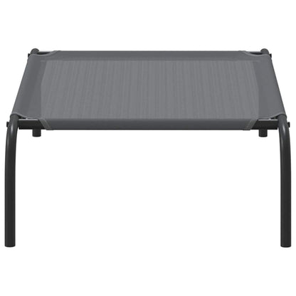 Elevated Dog Bed Grey 90x50x20 cm Textilene and Steel