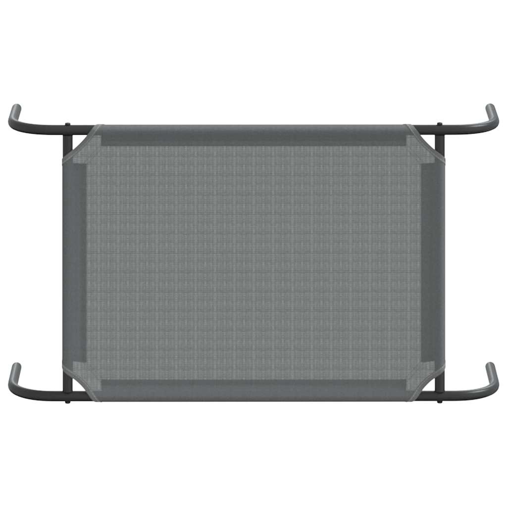 Elevated Dog Bed Grey 90x50x20 cm Textilene and Steel