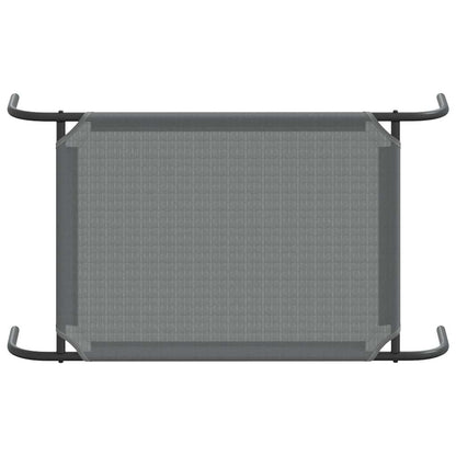 Elevated Dog Bed Grey 90x50x20 cm Textilene and Steel