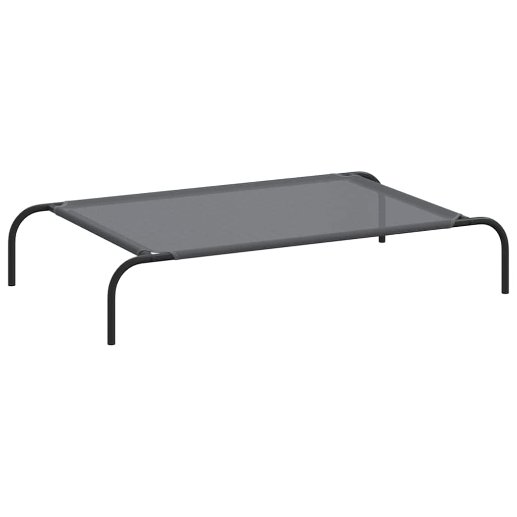 Elevated Dog Bed Grey 110x65x20 cm Textilene and Steel
