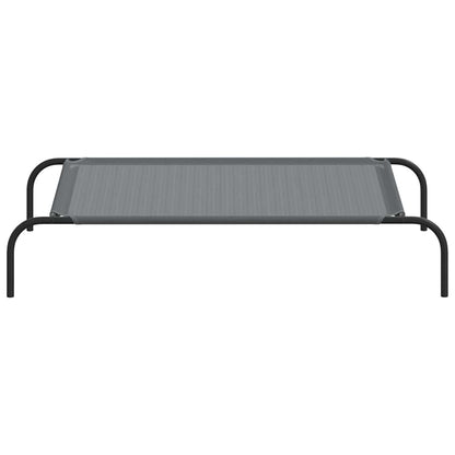 Elevated Dog Bed Grey 110x65x20 cm Textilene and Steel