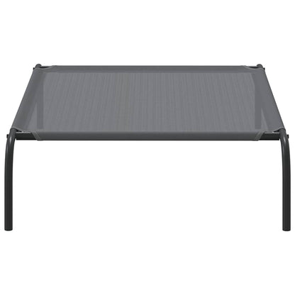 Elevated Dog Bed Grey 110x65x20 cm Textilene and Steel
