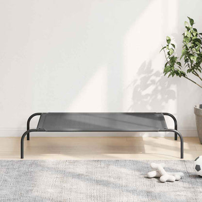 Elevated Dog Bed Grey 110x65x20 cm Textilene and Steel
