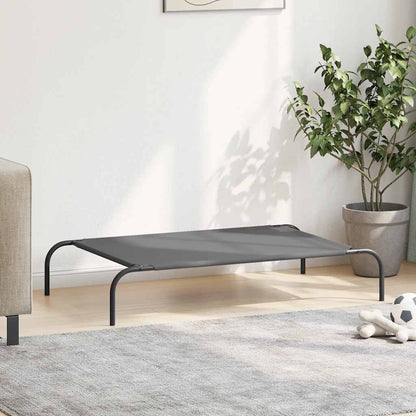 Elevated Dog Bed Grey 110x65x20 cm Oxford Fabric and Steel