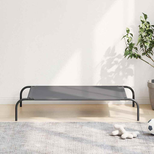 Elevated Dog Bed Grey 110x65x20 cm Oxford Fabric and Steel