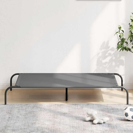 Elevated Dog Bed Grey 130x80x20 cm Oxford Fabric and Steel