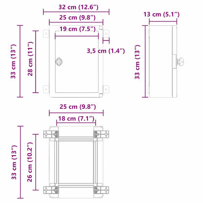 Control Cabinet Grey 25 x 13 x 33 cm ABS Plastic