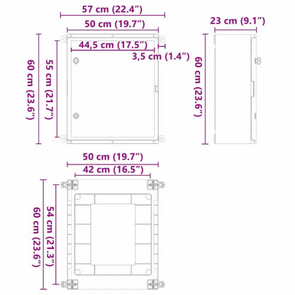 Control Cabinet Grey 50 x 23 x 60 cm ABS Plastic
