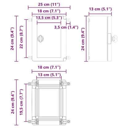 Control Cabinet Grey 18 x 13 x 24 cm ABS Plastic