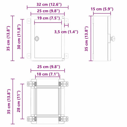 Control Cabinet Grey 25 x 15 x 35 cm ABS Plastic