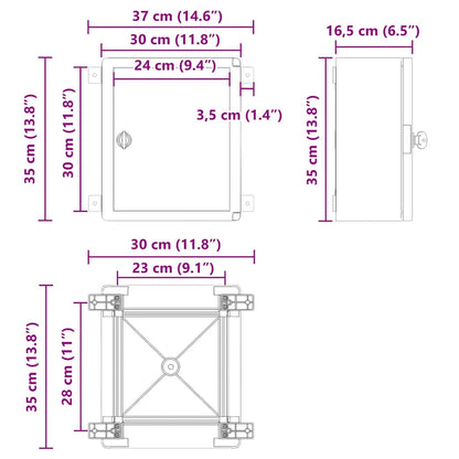 Control Cabinet Grey 30 x 16.5 x 35 cm ABS Plastic