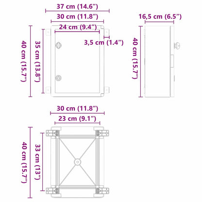 Control Cabinet Grey 30 x 16.5 x 40 cm ABS Plastic