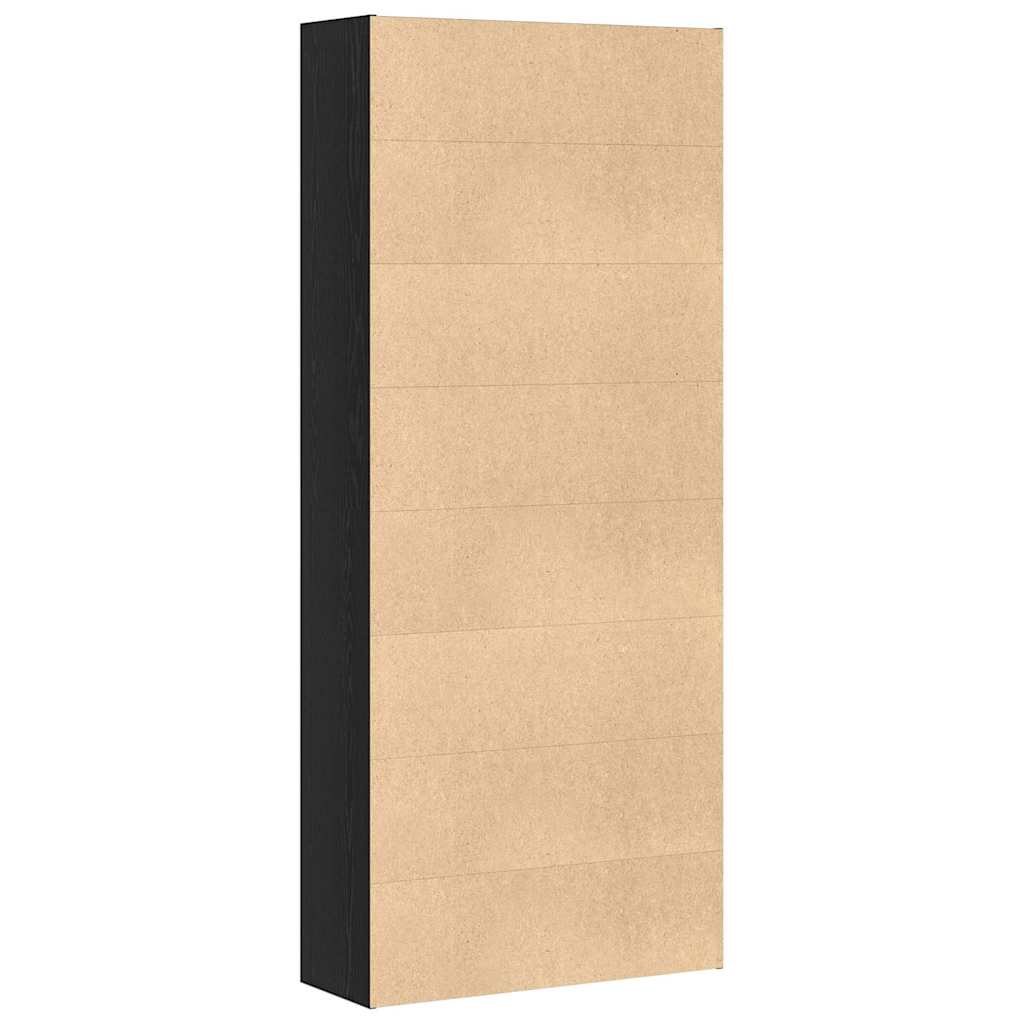 Book Cabinet Black Oak 80x30x189 cm Engineered Wood