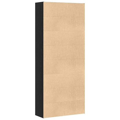 Book Cabinet Black Oak 80x30x189 cm Engineered Wood