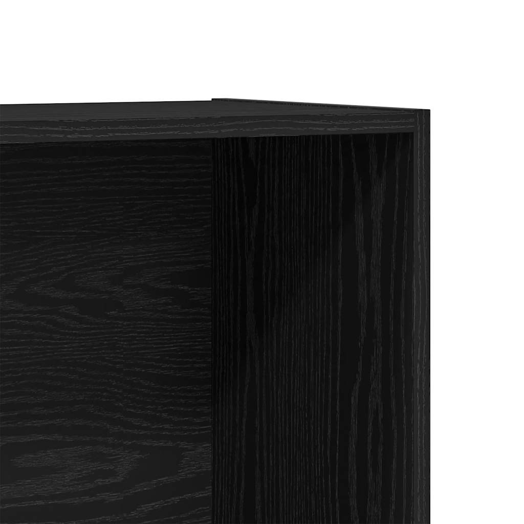 Book Cabinet Black Oak 80x30x189 cm Engineered Wood