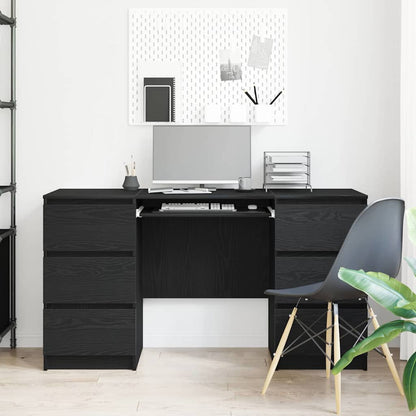 Desk Black oak 140 x 50 x 76 cm Engineered wood