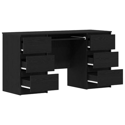 Desk Black oak 140 x 50 x 76 cm Engineered wood