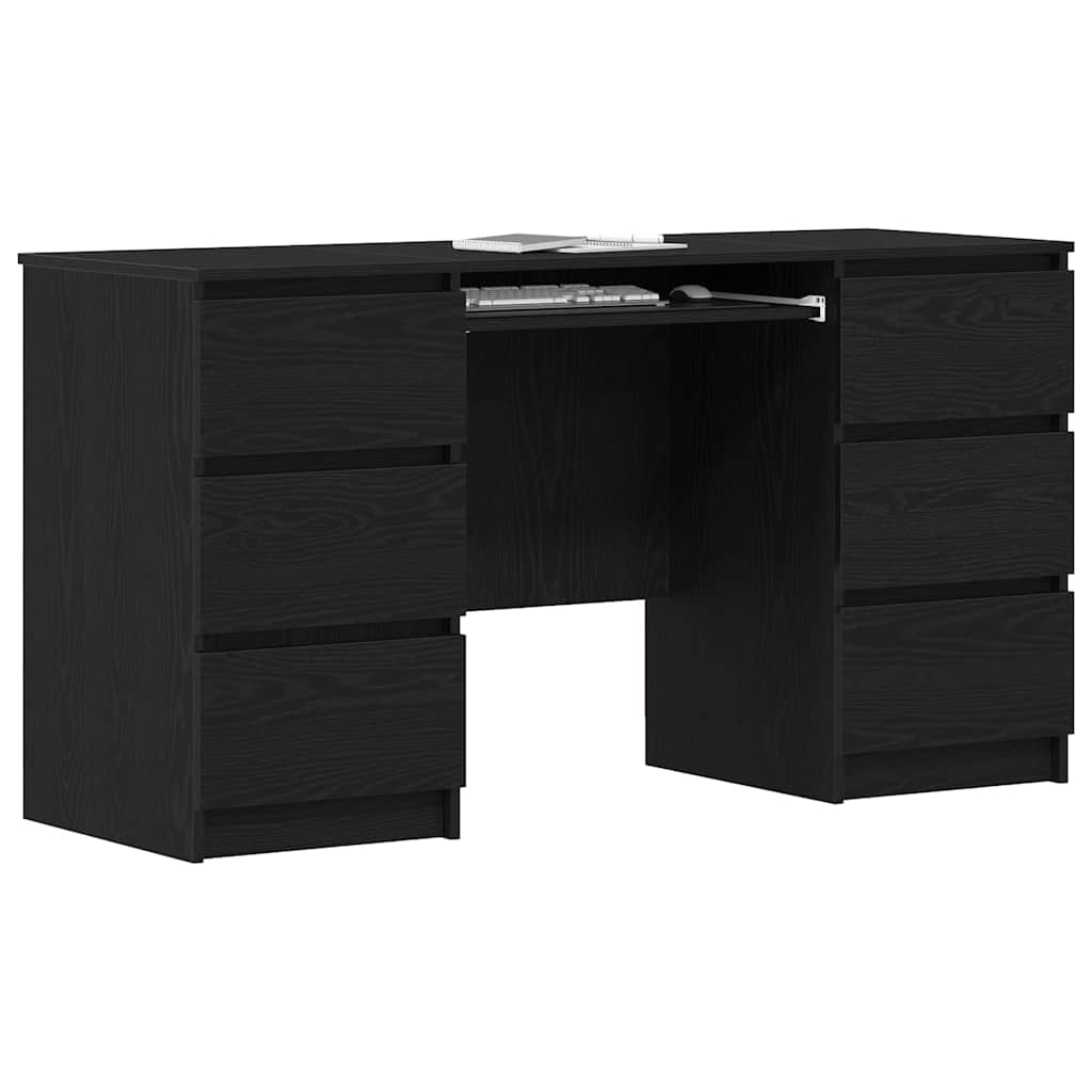 Desk Black oak 140 x 50 x 76 cm Engineered wood