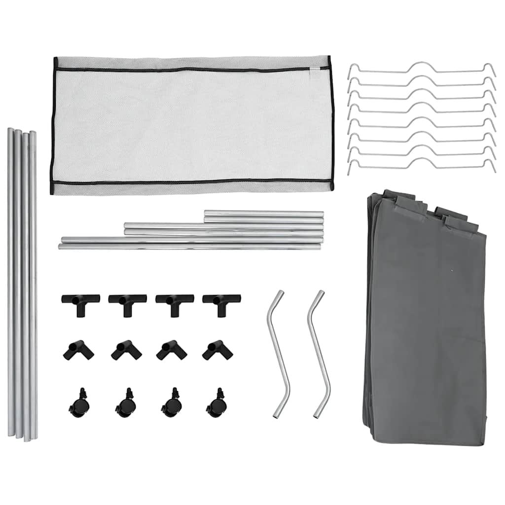 Laundry Basket with Wheels 4 Compartments Grey