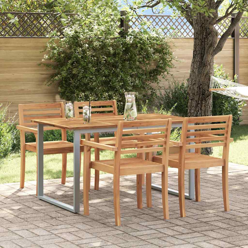 Garden Dining Table Grey 140 x 80 x 75 cm