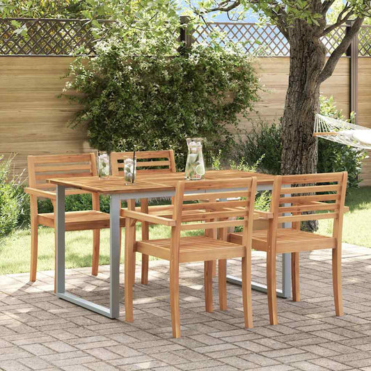 Garden Dining Table Grey 140 x 80 x 75 cm