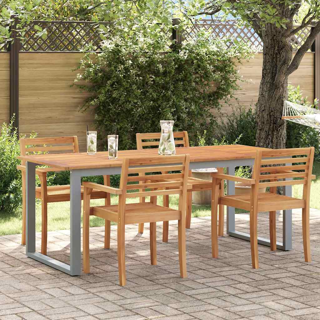 Garden Dining Table Grey 200 x 90 x 75 cm