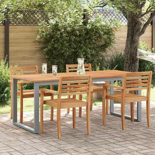 Garden Dining Table Grey 200 x 90 x 75 cm