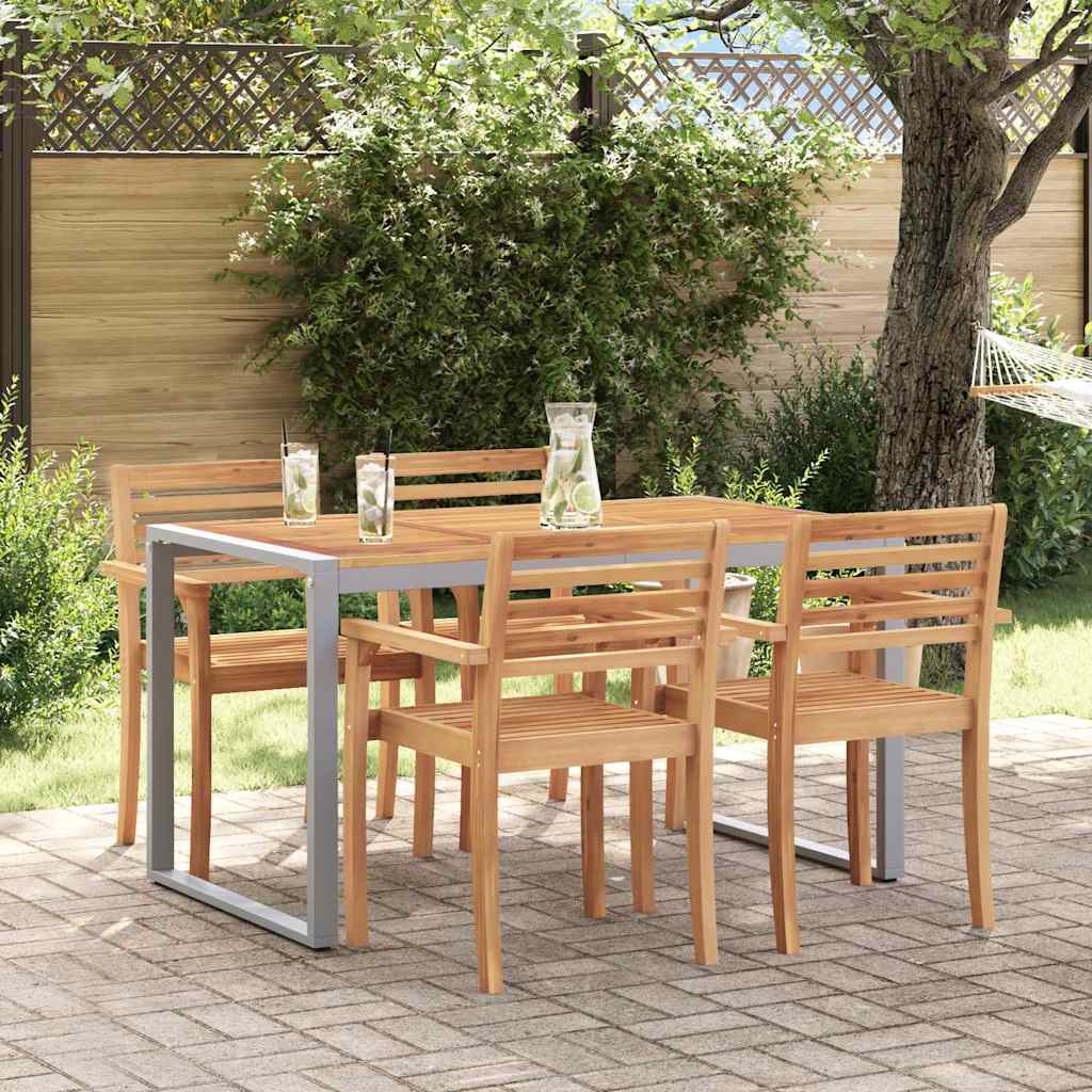 Garden Dining Table Grey 140 x 80 x 75 cm