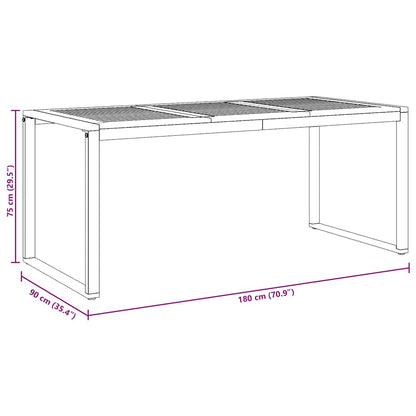 Garden Dining Table Grey 180 x 90 x 75 cm