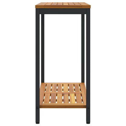 Outdoor Table with Storage Natural and black 80 x 35 x 75 cm