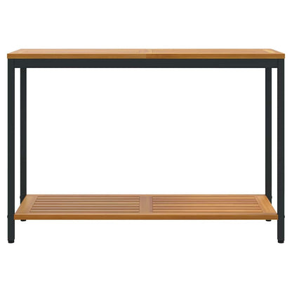 Outdoor Table with Storage Natural and black 110 x 35 x 75 cm
