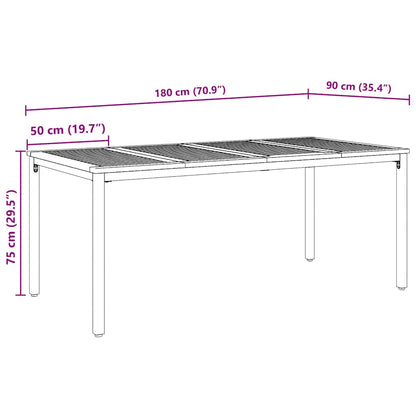 Outdoor Tables Natural and black 180 x 90 x 75 cm