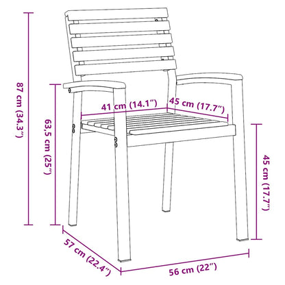 Garden Chair 4 pcs Brown 56 x 57 x 87cm Solid Acacia wood