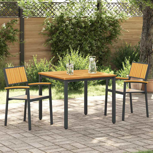 Garden Chair 2 pcs Brown 56 x 57 x 87cm Solid Acacia wood