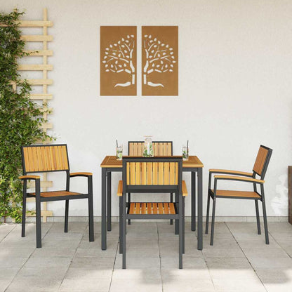 Garden Chair 4 pcs Brown 56 x 57 x 87cm Solid Acacia wood