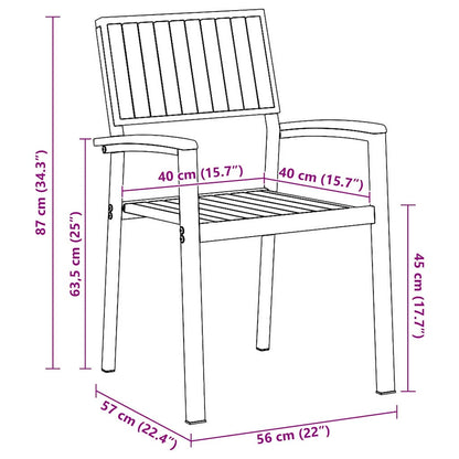Garden Chair 4 pcs Brown 56 x 57 x 87cm Solid Acacia wood