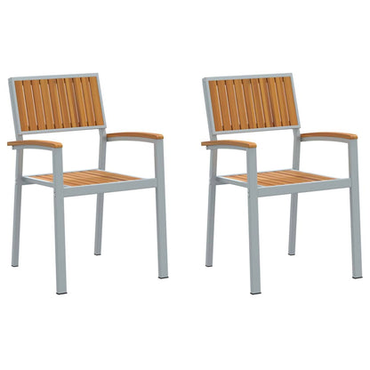 Garden Chair 2 pcs Brown 56 x 57 x 87cm Solid Acacia wood