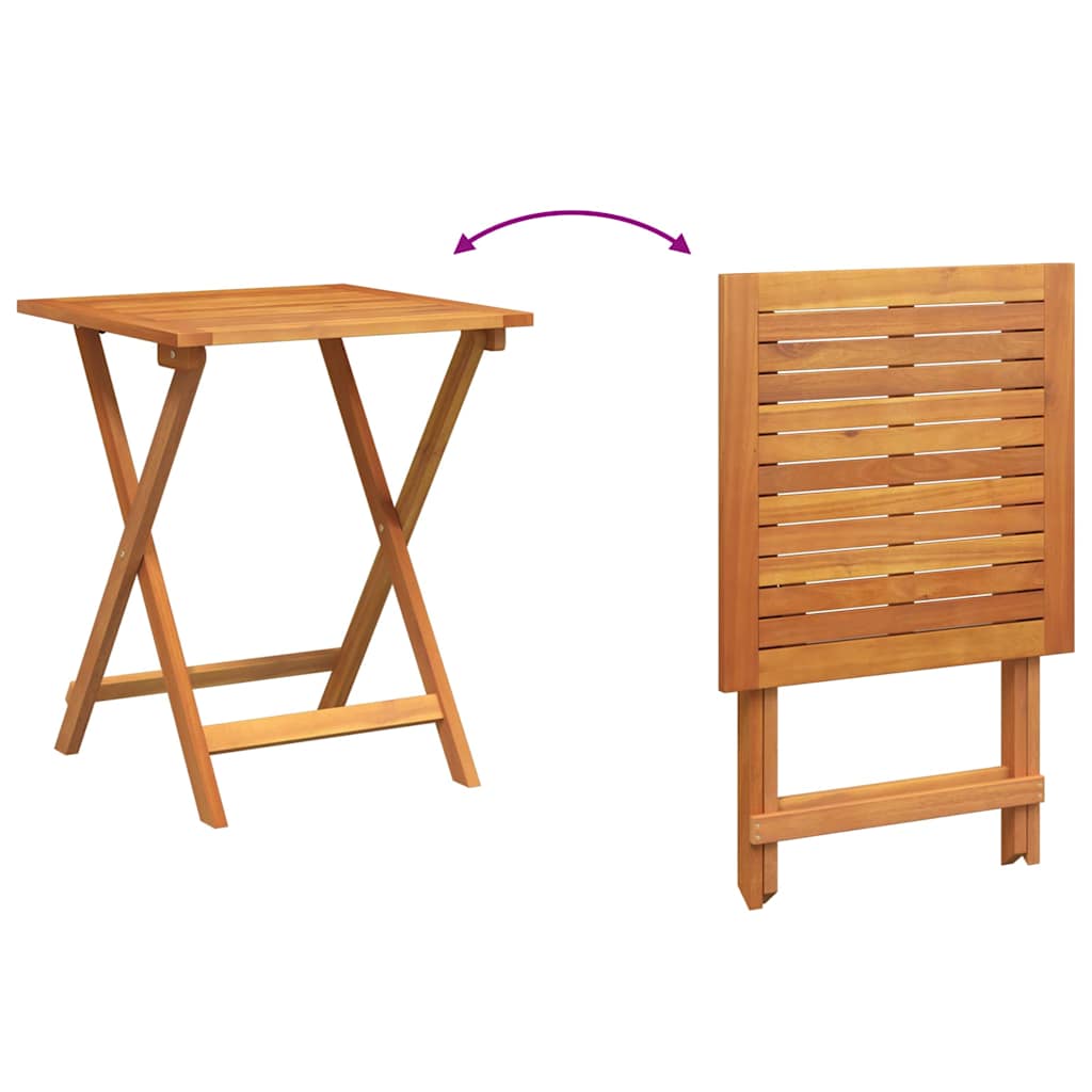Folding Garden Table Natural 60 x 60 x 72 cm Solid acacia wood