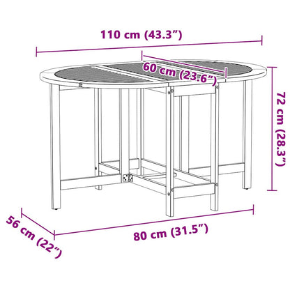 Garden Table 5 pcs Brown 110 x 60 x 72 cm Solid Acacia wood