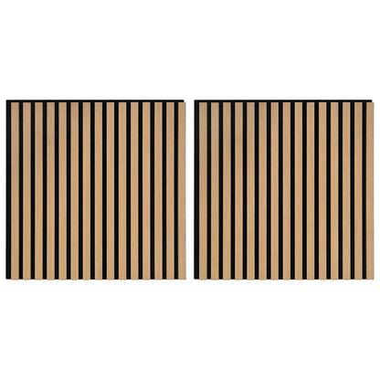 Acoustic Wall Panels 2 pcs Slatted 60.5x60 cm Oak Veneer