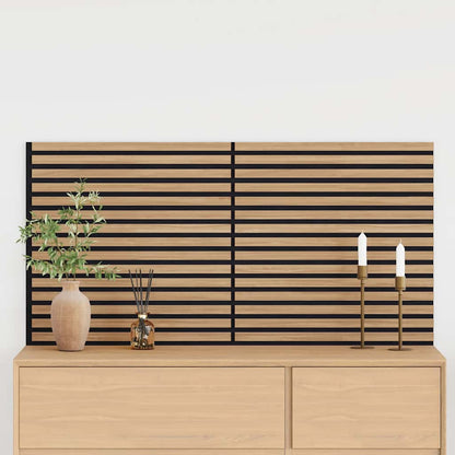 Acoustic Wall Panels 2 pcs Slatted 60.5x60 cm Oak Veneer