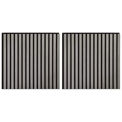 Acoustic Wall Panels 2 pcs Slatted 60.5x60 cm Oak Veneer