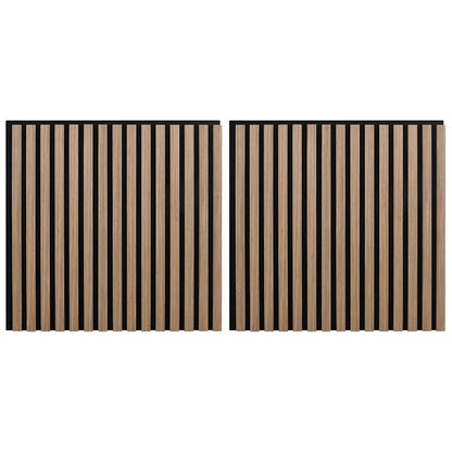 Acoustic Wall Panels 2 pcs Slatted 60.5x60 cm Oak Veneer