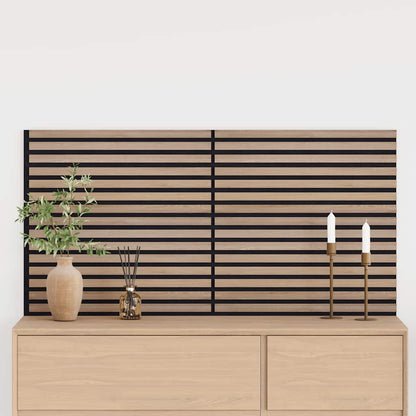 Acoustic Wall Panels 2 pcs Slatted 60.5x60 cm Oak Veneer