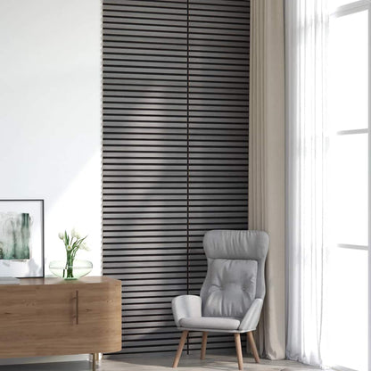 Acoustic Wall Panels 8 pcs Slatted 60.5x60 cm Oak Veneer